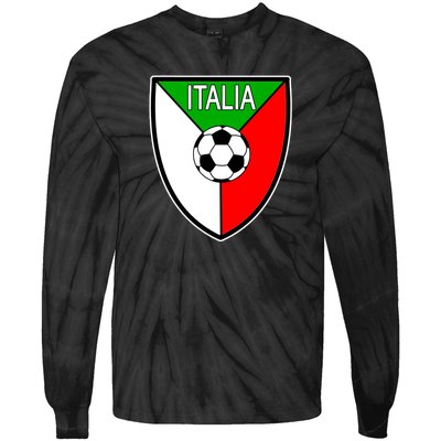 Italy Soccer Flag Emblem Italia Tie-Dye Long Sleeve Shirt