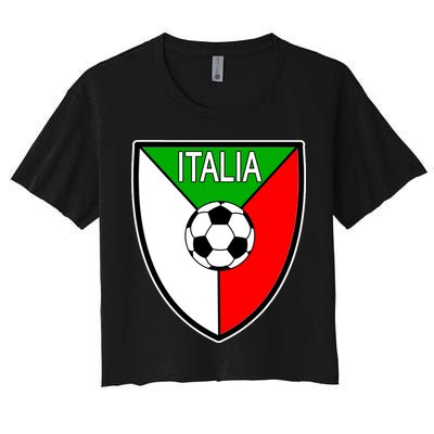 Italy Soccer Flag Emblem Italia Crop Top