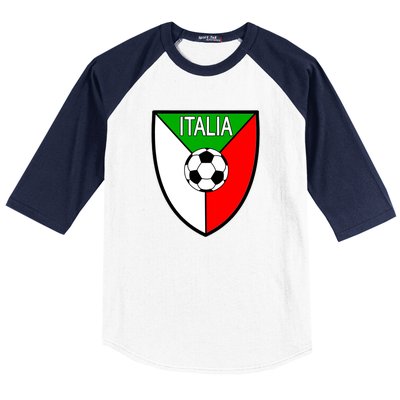 Italy Soccer Flag Emblem Italia Baseball Sleeve Shirt