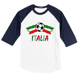 Italy Soccer Flag Italia Champs Baseball Sleeve Shirt