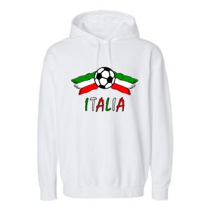 Italy Soccer Flag Italia Champs Garment-Dyed Fleece Hoodie