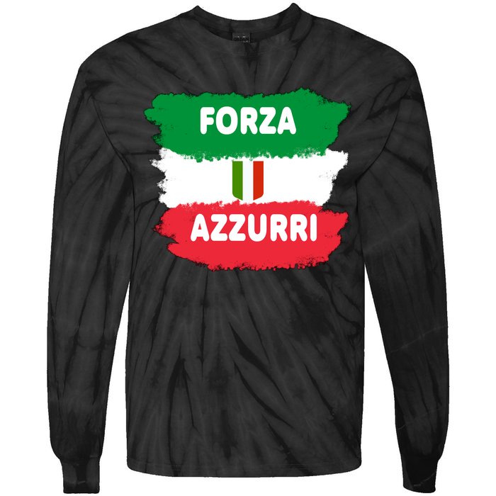 Italy Soccer Football Azzurri Forza Italia Tie-Dye Long Sleeve Shirt