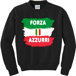 Italy Soccer Football Azzurri Forza Italia Kids Sweatshirt