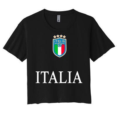 Italy Soccer Jersey Euros Italia Women's Crop Top Tee