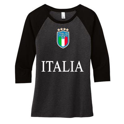 Italy Soccer Jersey Euros Italia Women's Tri-Blend 3/4-Sleeve Raglan Shirt