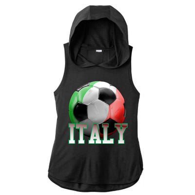 Italy Soccer Logo Ladies PosiCharge Tri-Blend Wicking Draft Hoodie Tank