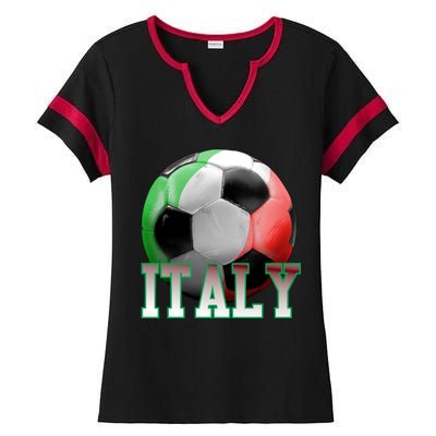 Italy Soccer Logo Ladies Halftime Notch Neck Tee