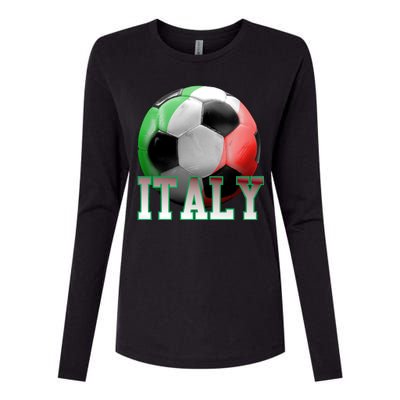 Italy Soccer Logo Womens Cotton Relaxed Long Sleeve T-Shirt