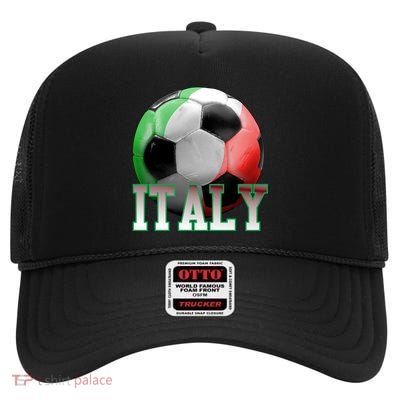 Italy Soccer Logo High Crown Mesh Back Trucker Hat