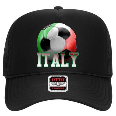 Italy Soccer Logo High Crown Mesh Back Trucker Hat