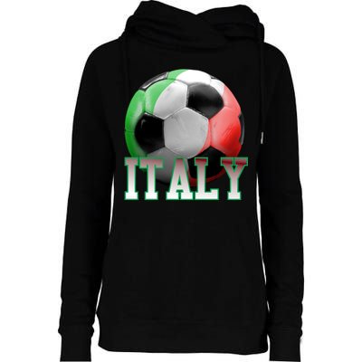 Italy Soccer Logo Womens Funnel Neck Pullover Hood