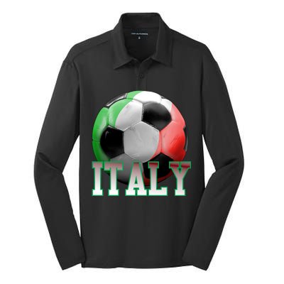 Italy Soccer Logo Silk Touch Performance Long Sleeve Polo