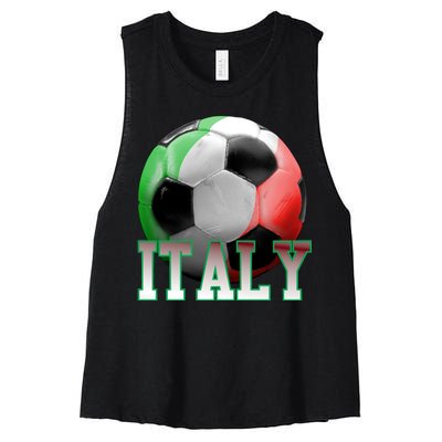 Italy Soccer Logo Women's Racerback Cropped Tank