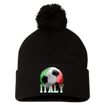 Italy Soccer Logo Pom Pom 12in Knit Beanie