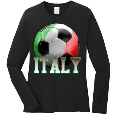 Italy Soccer Logo Ladies Long Sleeve Shirt