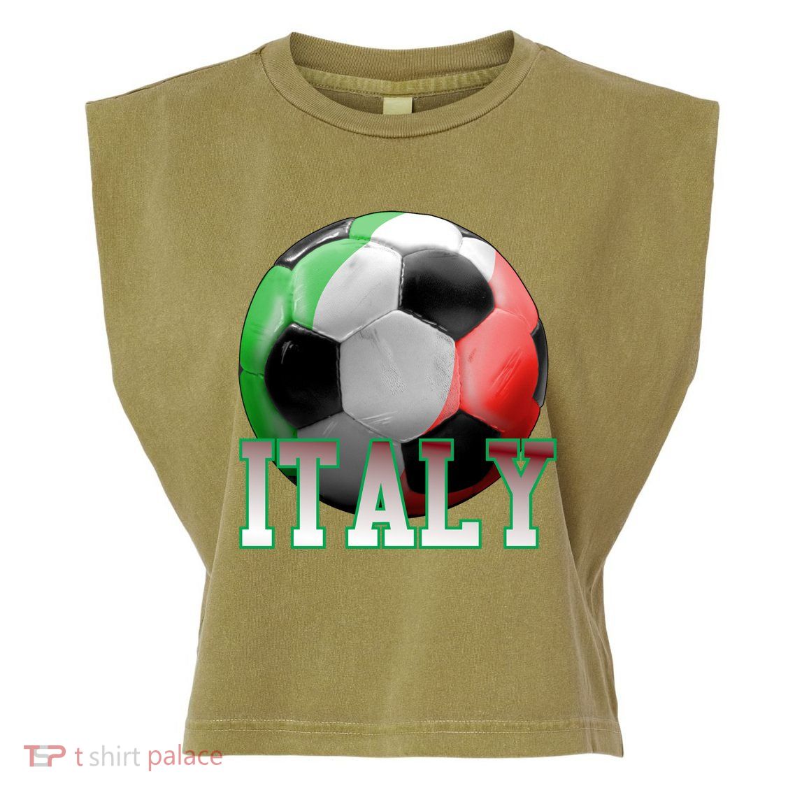 Italy Soccer Logo Garment-Dyed Women's Muscle Tee