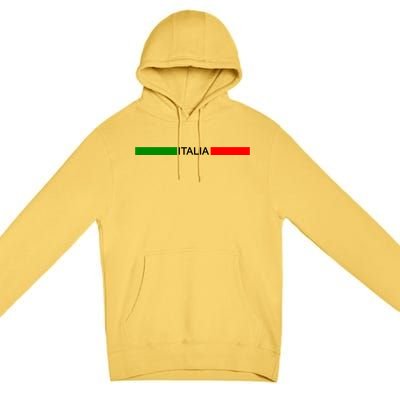 Italy Soccer Strip Logo Euro Italia Premium Pullover Hoodie