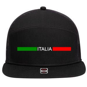 Italy Soccer Strip Logo Euro Italia 7 Panel Mesh Trucker Snapback Hat