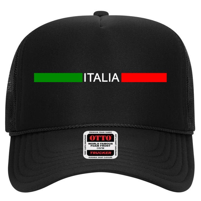 Italy Soccer Strip Logo Euro Italia High Crown Mesh Back Trucker Hat