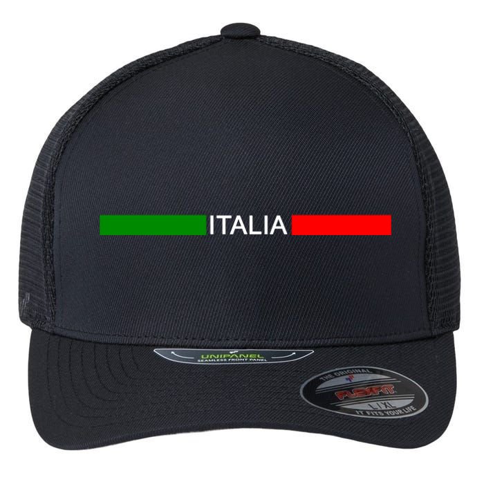 Italy Soccer Strip Logo Euro Italia Flexfit Unipanel Trucker Cap