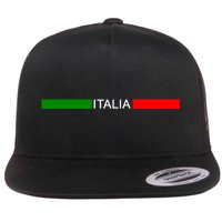 Italy Soccer Strip Logo Euro Italia Flat Bill Trucker Hat