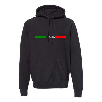 Italy Soccer Strip Logo Euro Italia Premium Hoodie