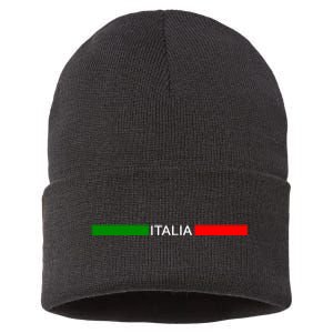 Italy Soccer Strip Logo Euro Italia Sustainable Knit Beanie