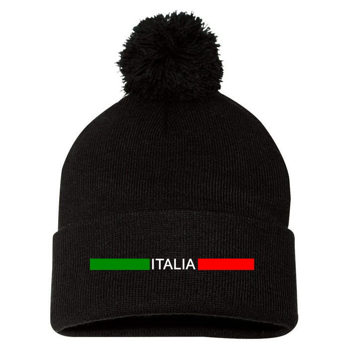 Italy Soccer Strip Logo Euro Italia Pom Pom 12in Knit Beanie