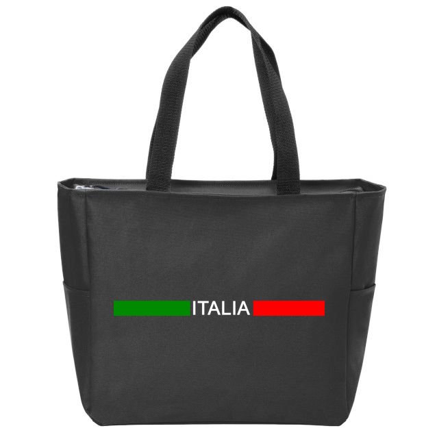 Italy Soccer Strip Logo Euro Italia Zip Tote Bag