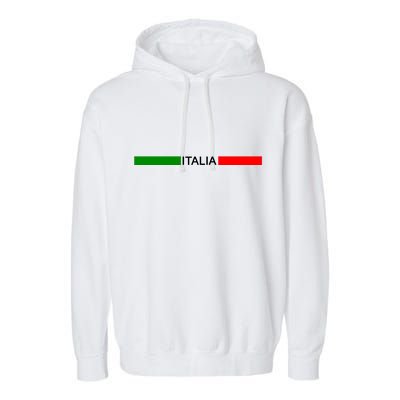 Italy Soccer Strip Logo Euro Italia Garment-Dyed Fleece Hoodie