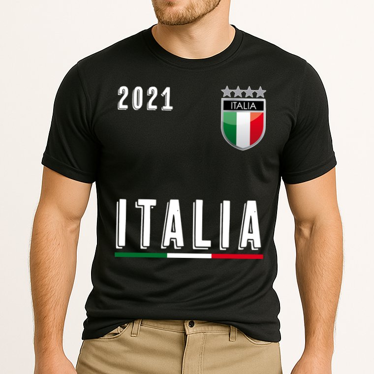 Italy Soccer Team Jersey Italia Flag Cooling Performance Crew T-Shirt