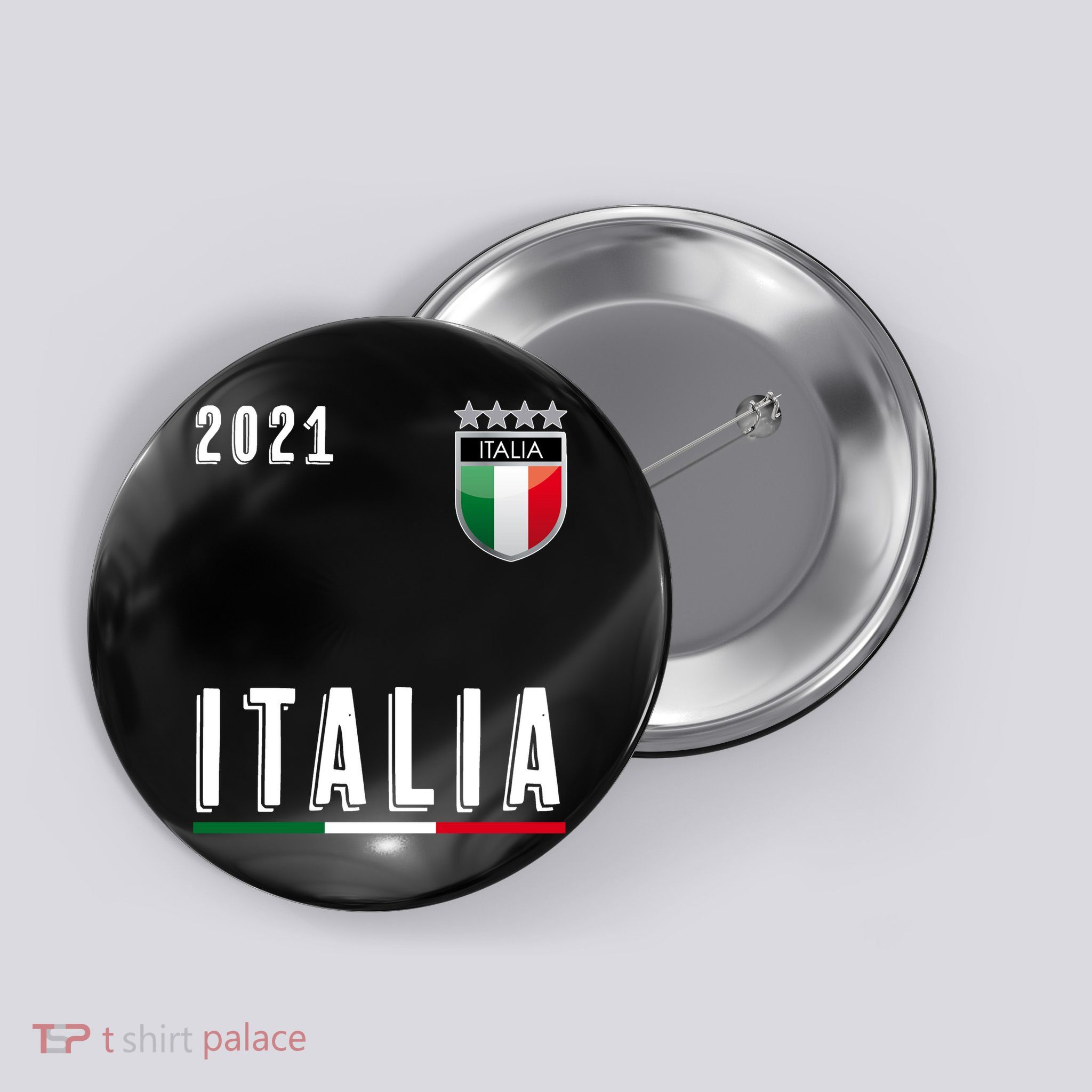 Italy Soccer Team Jersey Italia Flag Button