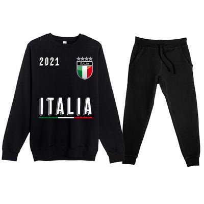 Italy Soccer Team Jersey Italia Flag Premium Crewneck Sweatsuit Set