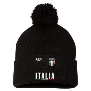 Italy Soccer Team Jersey Italia Flag Pom Pom 12in Knit Beanie