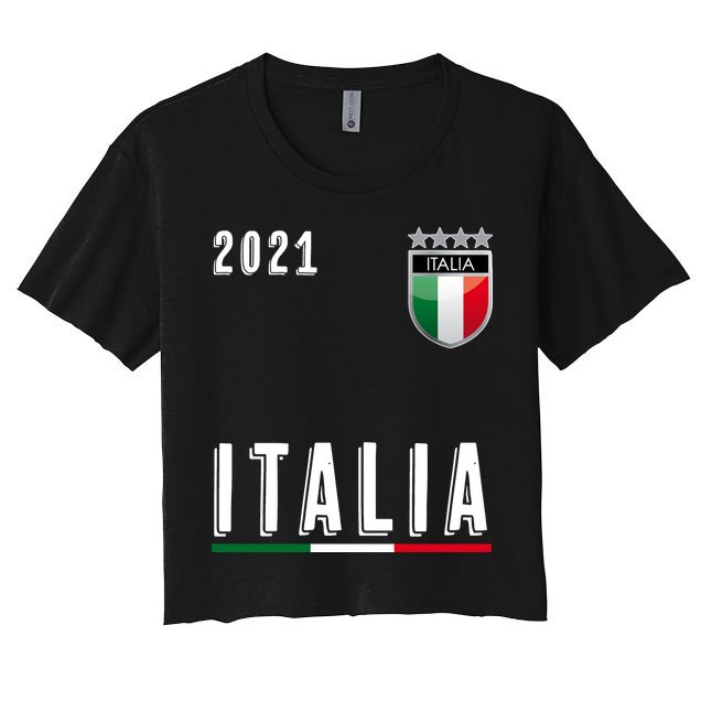 Italy Soccer Team Jersey Italia Flag Crop Top