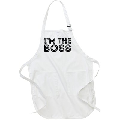 Im The Boss Fun Boss Day Gift For Manager Or CEO Full-Length Apron With Pockets