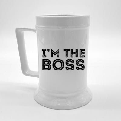 Im The Boss Fun Boss Day Gift For Manager Or CEO Beer Stein