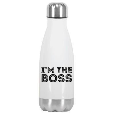 Im The Boss Fun Boss Day Gift For Manager Or CEO Stainless Steel Insulated Water Bottle