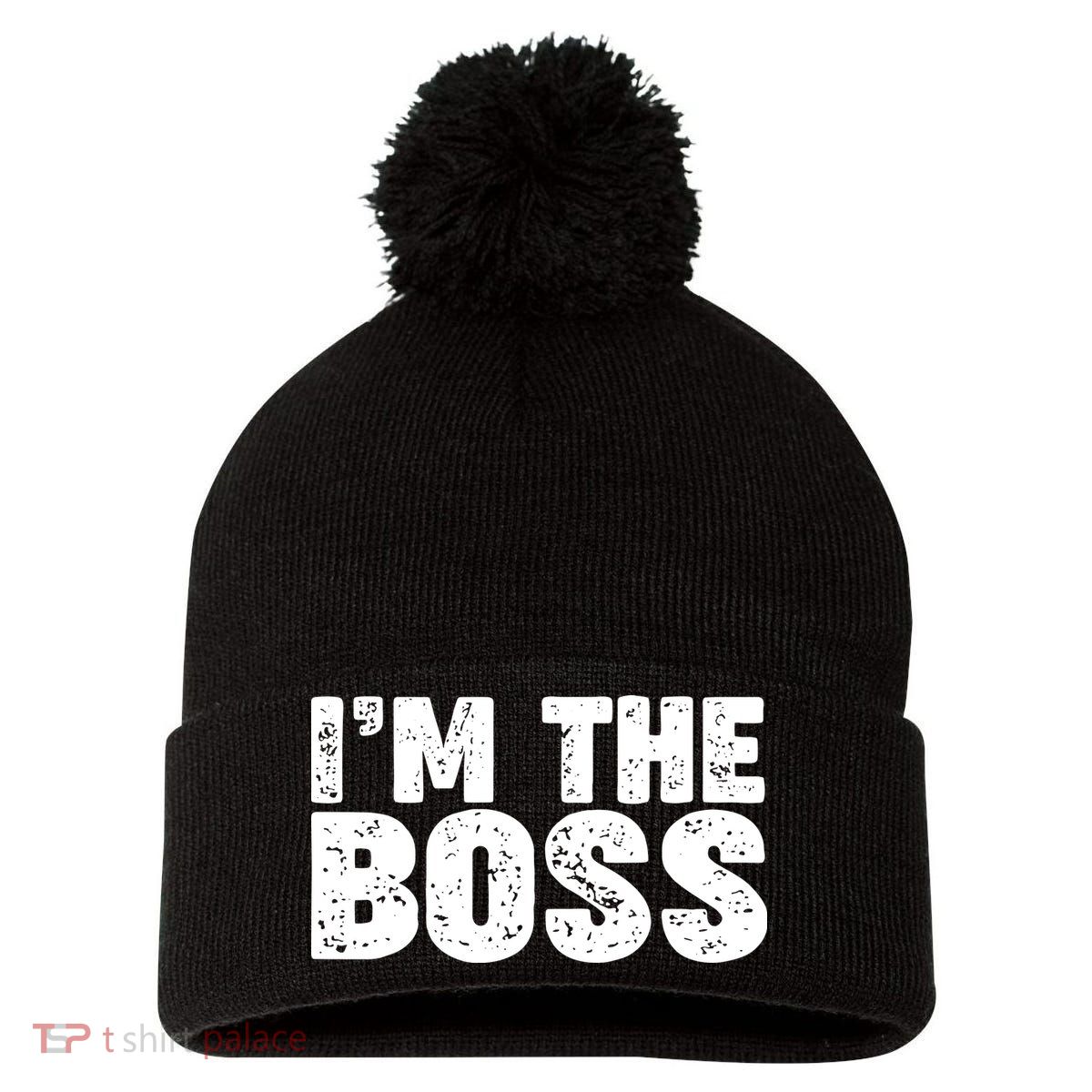 Im The Boss Pom Pom 12in Knit Beanie