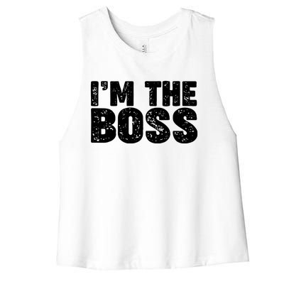 Im The Boss Women's Racerback Cropped Tank