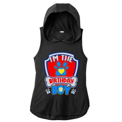 Im The Birthday Boy Dog Paw Family Matching Ladies PosiCharge Tri-Blend Wicking Draft Hoodie Tank