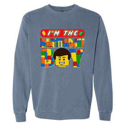 Im The Birthday Boy Building Brick Family Matching Garment-Dyed Sweatshirt