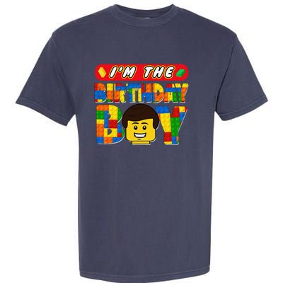 Im The Birthday Boy Building Brick Family Matching Garment-Dyed Heavyweight T-Shirt