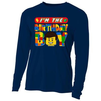 Im The Birthday Boy Building Brick Family Matching Cooling Performance Long Sleeve Crew