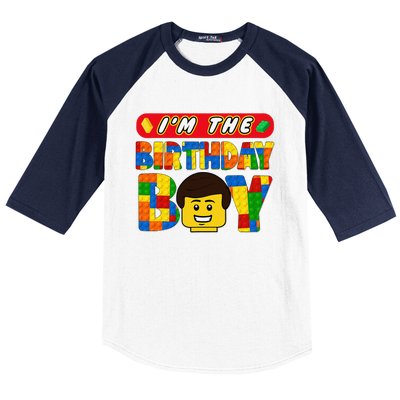 Im The Birthday Boy Building Brick Family Matching Baseball Sleeve Shirt