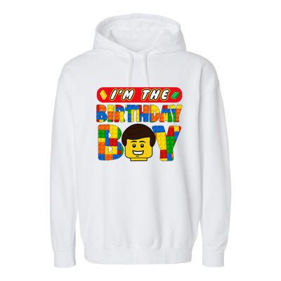 Im The Birthday Boy Building Brick Family Matching Garment-Dyed Fleece Hoodie