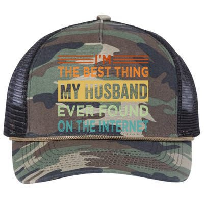 I'm The Best Thing My Husband Ever Found On The Internet Gift Retro Rope Trucker Hat Cap