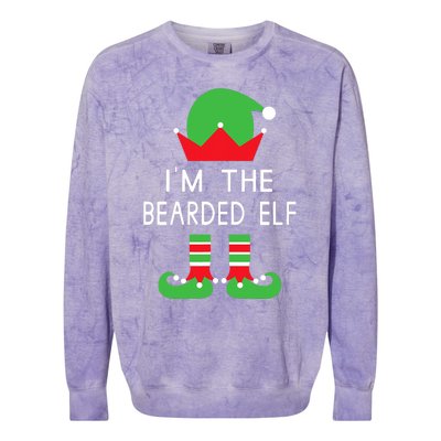 Im The Bearded Elf Funny Christmas Colorblast Crewneck Sweatshirt