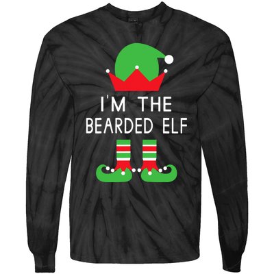 Im The Bearded Elf Funny Christmas Tie-Dye Long Sleeve Shirt