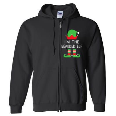 Im The Bearded Elf Funny Christmas Full Zip Hoodie